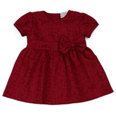 J33830: Baby Girls Lined Party Dress- Wine (1-2 Years)